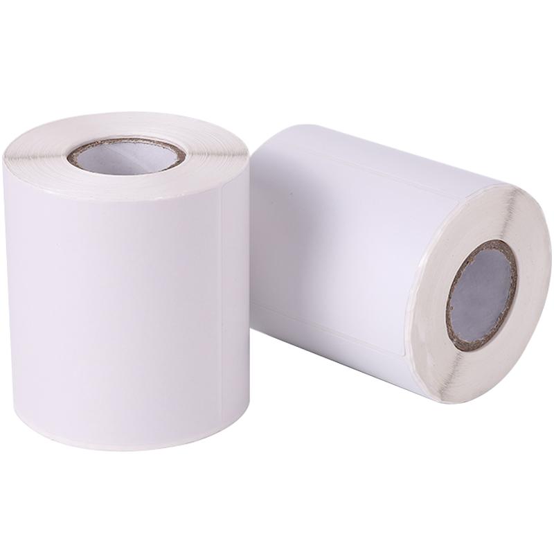 80克铜版标签打印纸30 40 50 60 70 80 90 100x100碳带打印机条码打印铜板不干胶空白贴纸定制 tsc标签打印纸