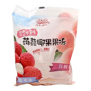 台湾进口晶晶蒟蒻椰果果冻零食荔枝白桃百香乳酸菌魔芋果冻条纯素
