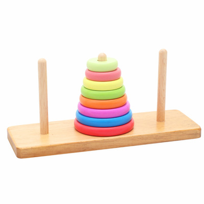 木制套塔大号汉诺塔智力益智教具