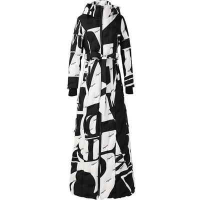 收腰长款轻奢过膝羽绒服连帽