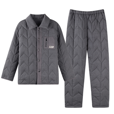 芬腾可安冬季男羽绒夹棉长袖套装