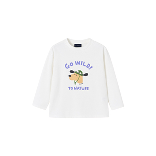 BLUEDOG蓝狗韩国春季童装小狗图案长袖T恤男女童春款内搭上衣