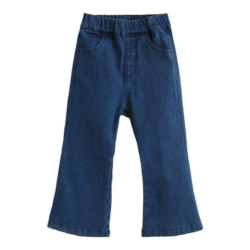 [加绒保暖]马克珍妮女童时尚经典微喇牛仔裤 儿童裤子冬装241571