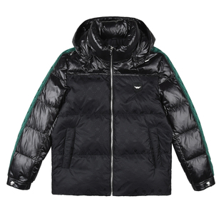 雷迪波尔男装厚款羽绒服2023秋冬新款秋冬可脱卸帽拼接花纹潮外套