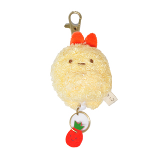 现货 日本墙角生物角落玩偶天妇罗虾毛绒小挂件伸缩钥匙扣环吊饰