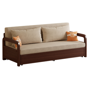 全实木沙发床折叠两用2026年新款中式客厅沙发床单人小户型伸缩床