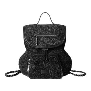 INJOYLIFE游牧小背包雪花绒高级感链条双肩包上班通勤学院风书包