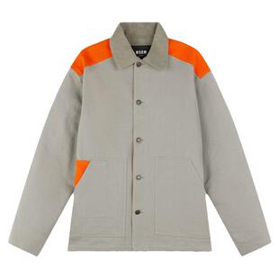 MSGM秋冬男士拼色纯棉休闲工装夹克外套