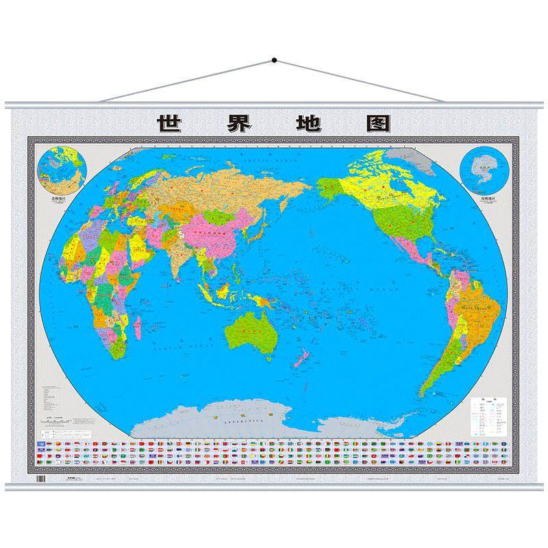 全新版中国地图+世界地图挂图
