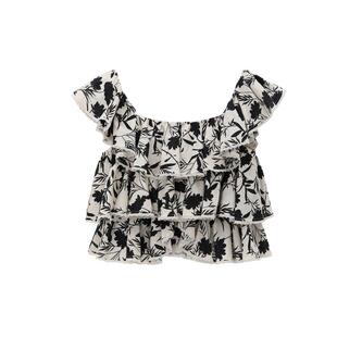 REVAN芮范设计师款荷叶边堆感满版花单衣RL30801087