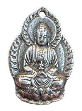 寒铁释迦摩尼佛牌吊坠天铁如来佛祖莲花牌子挂件佛像挂饰阿弥陀佛