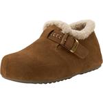 Bata勃肯鞋女2025冬商场新款牛剖皮保暖厚底加绒毛毛单鞋31503DM5