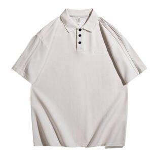 美式刺绣polo衫男款2025夏季新款复古弹力短袖t恤微宽松男士半袖