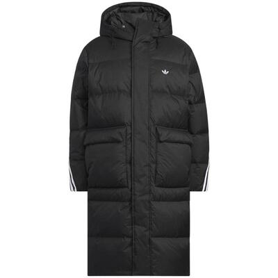 【自营】adidas阿迪达斯男女三叶草过膝连帽羽绒服鸭绒外套KC2564