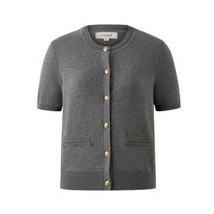 【莫代尔】Eland衣恋针织T恤女下摆罗纹合身短袖上衣2025夏季新款