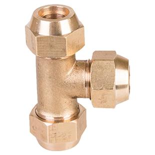 紫铜管扩口接头等径三通免焊接喇叭口空调制冷配件插口6/8/10/12