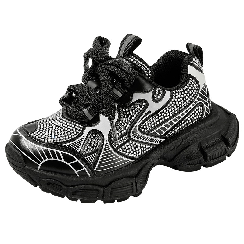 百丽童鞋儿童软底老爹鞋秋季小女孩时尚运动鞋中大童女童跑步鞋子