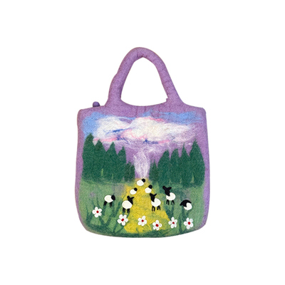 尼泊尔手工羊毛毡森系卡皮巴拉包