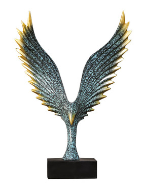 现代轻奢摆件玄关电视柜办公室飞鹰大鹏展翅树脂摆设家居天使之翼