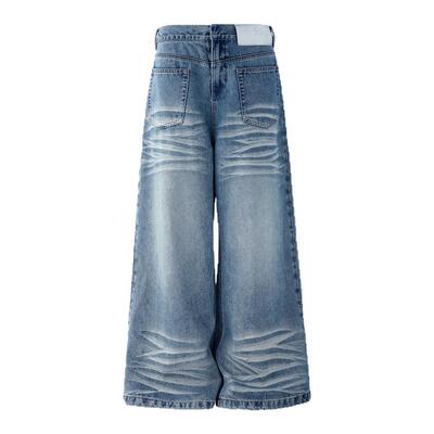 BJHG美式高街宽松阔腿牛仔裤秋冬