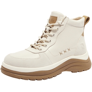 森达工装靴女鞋年冬季商场同款枫林可可休闲短靴4UQ41DD4