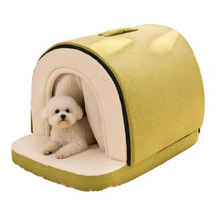 比熊狗窝冬季加厚保暖封闭式安全感可拆洗泰迪小型犬睡觉房子
