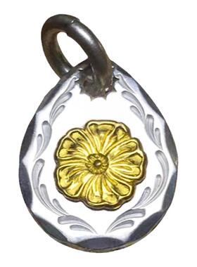 菊地健蔷薇花925纯银小银饼吊牌