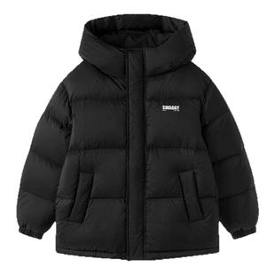 巴拉巴拉男童羽绒服儿童黑色外套大童面包服女童2025冬季新款童装