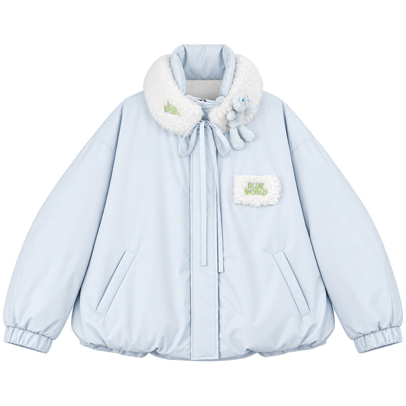 KEIKO可拆毛绒立领花苞羽绒服