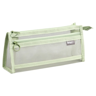 晨光2025年新款笔袋透明网纱笔袋铅笔三角形文具盒考试专用男孩女孩女生ins风高颜值小学生初中生简约大容量