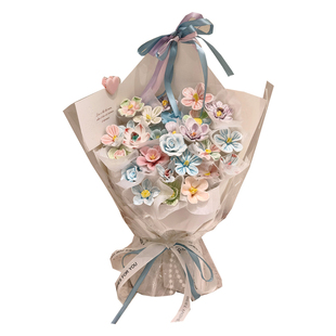 景德镇陶瓷花束成品生日礼物花束永生花送女生闺蜜实用妇女节礼物