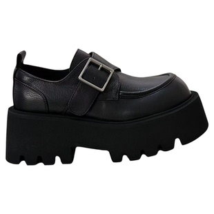 SHEENSEA欧洲站英伦风乐福鞋女2026春季新款真皮皮带扣增高单鞋