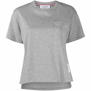 [3期免息]THOM BROWNE 女士纽扣饰纯棉针织宽松短袖T恤