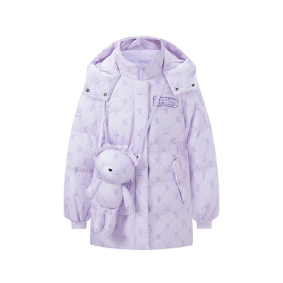 波司登收腰熊娃外套羽绒服