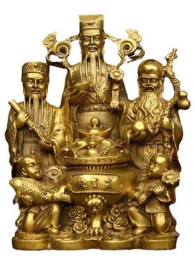 客厅福星禄星寿星黄铜福禄寿三星