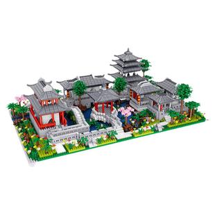 苏州园林中国风拼装榫卯积木微钻成人高拼装难度男孩高端生日礼物