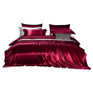 双面真丝蚕丝被四件套100桑蚕丝滑裸睡床单被套夏季丝绸床上用品