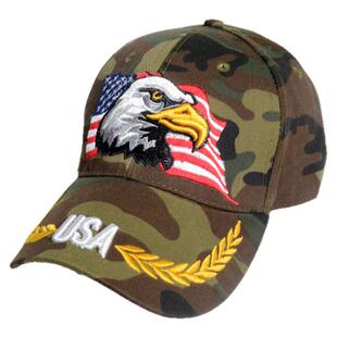 迷彩老鹰棒球帽休闲旅游钓鱼鸭舌帽遮阳特种兵军迷美国USA帽子Cap