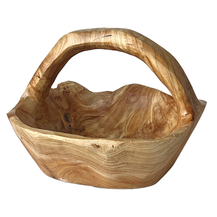 原木水果篮实木提篮果篮水果木质收纳篮木头菜篮子木制木篮子果盘