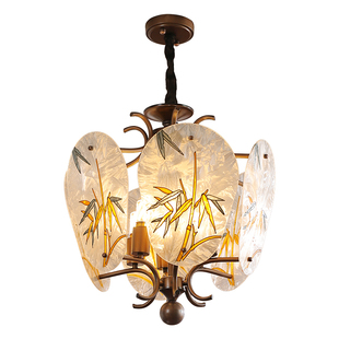 餐厅吊灯新中式宋式美学中古风餐桌吧台茶室阳台禅意大气复古灯具