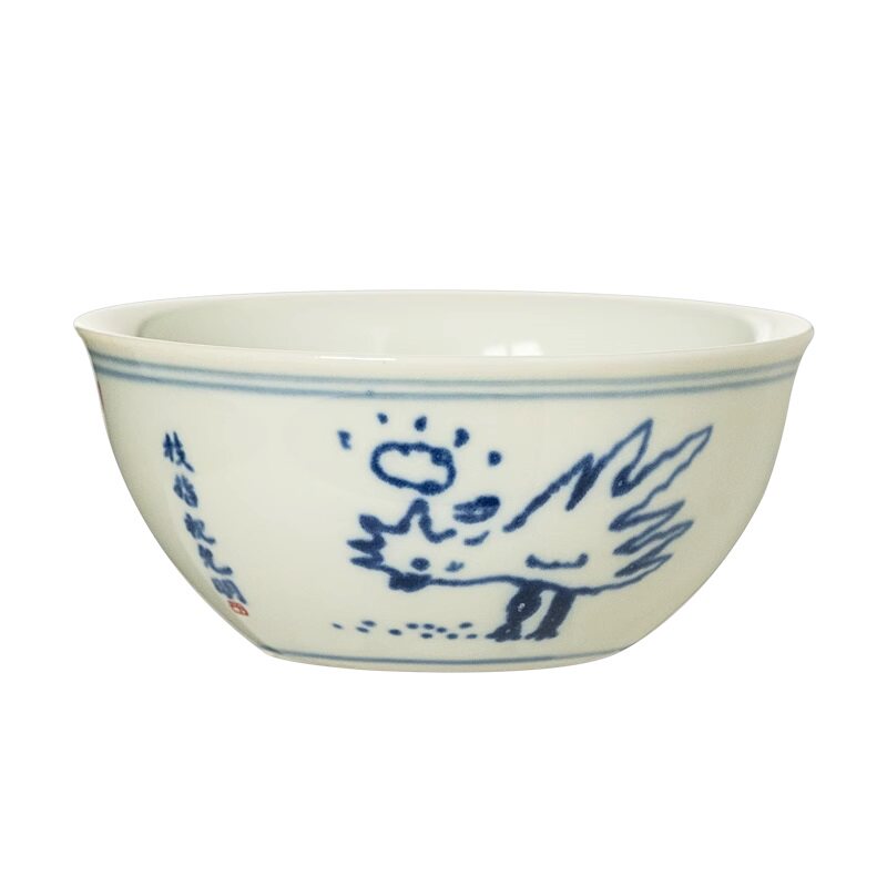 神鸟凤凰图茶杯创意陶瓷茶杯个人专用中式主人杯家用品茗喝茶杯子
