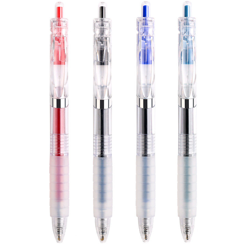 点石制笔指间温柔中性笔0.5mm黑红蓝芯初中学生用速干顺滑考试刷题笔练字书写文具圆珠笔按动签字笔DS-0108