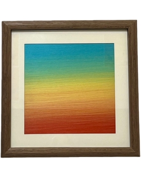 木质蚕丝日出渐变壁画DIY成品