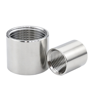 304不锈钢管双内丝通丝直接内螺纹水管直通无缝数控接头4分6分1寸