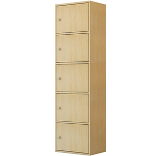 简约现代欧式暖白五层带门柜子储物柜办公柜斗柜衣物收纳柜木书柜