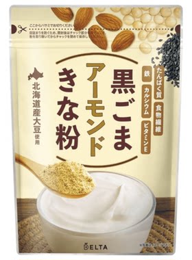 日本代购黑芝麻杏仁黄豆粉无蔗糖孕妈产后老年父母食补杂粮代餐粉