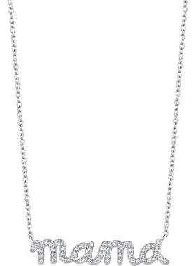 摩典925纯银满钻mama欧美锁骨链