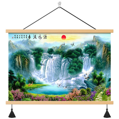 山水风景挂画招财风水流水生财