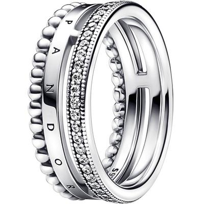 潘多拉925银戒指Signature三合一