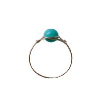 天然绿松石戒指原创轻奢手工定制14K包金绕线圆珠子指环饰品女